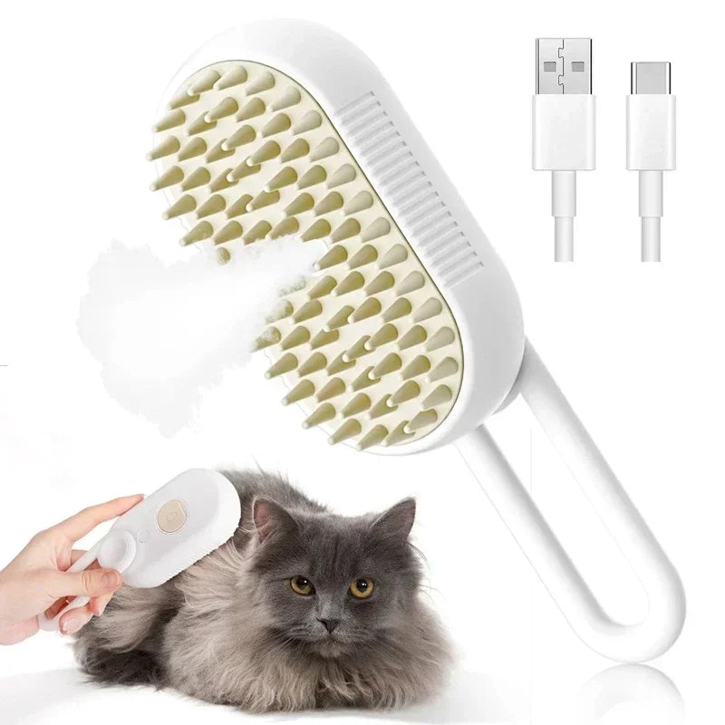 Steam Brush for Cats and Dogs Electric Vapor Tool with Vapor Function, Pet Grooming Pet Hair Remover Cat and Dog Accessories