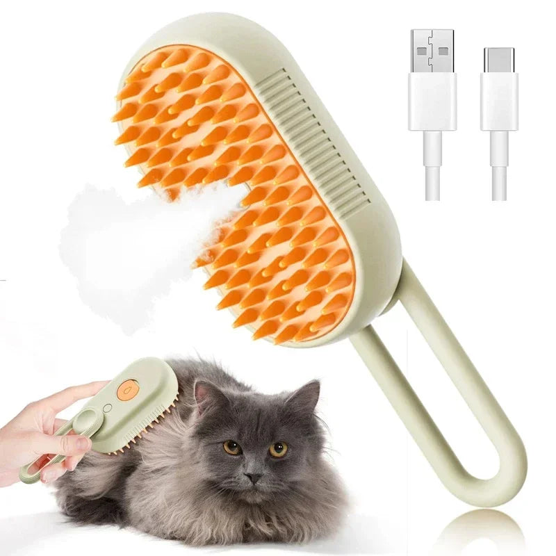 Steam Brush for Cats and Dogs Electric Vapor Tool with Vapor Function, Pet Grooming Pet Hair Remover Cat and Dog Accessories