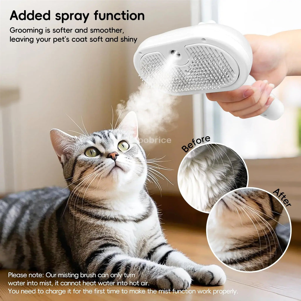 Steam Brush for Cats and Dogs Electric Vapor Tool with Vapor Function, Pet Grooming Pet Hair Remover Cat and Dog Accessories